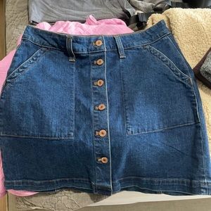 J crew mercantile button up jean skirt